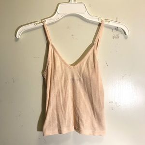 brandy melville yellow striped joanne vneck tank
